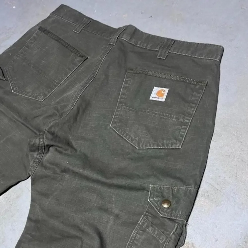 Vintage Carhartt Double Knee Ripstop Cargo Pants Mens 36x32 Dark Green Gorpcore